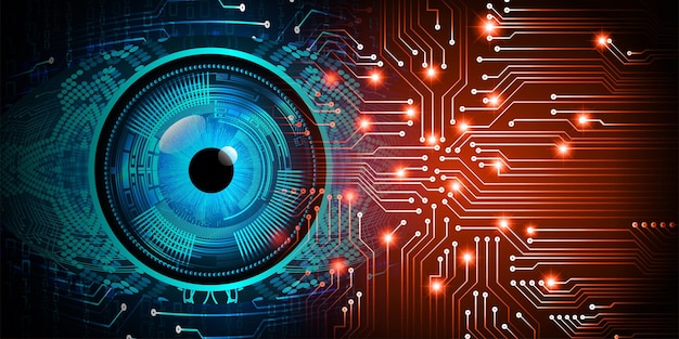 eye cyber circuit future technology concept background