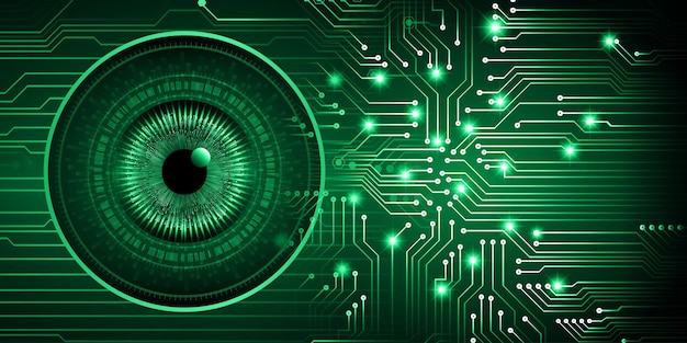 Occhio cyber circuito tecnologia futuro concetto di fondo