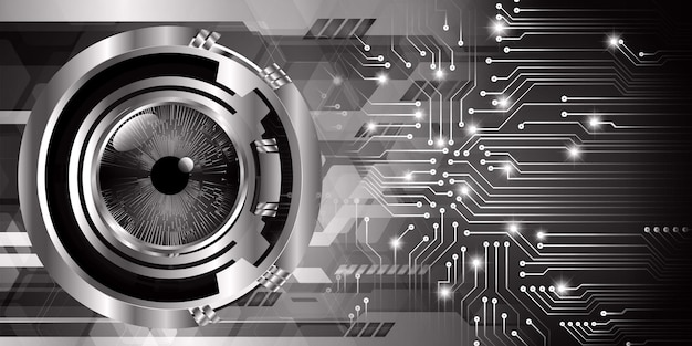 eye cyber circuit future technology concept background