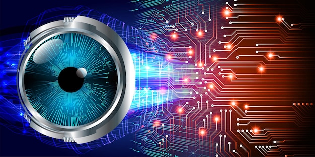 eye cyber circuit future technology concept background