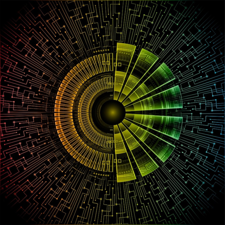 Vector eye cyber circuit future technology concept background