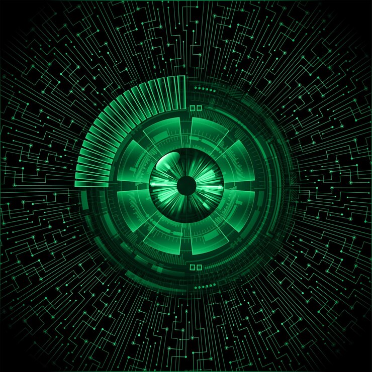 Vector eye cyber circuit future technology concept background