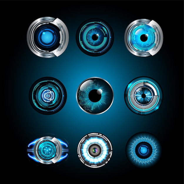 eye cyber circuit future technology concept background