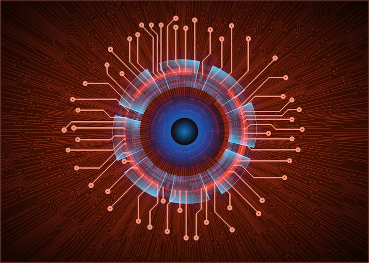 Vector eye cyber circuit future technology concept background