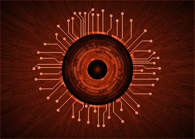 Vector eye cyber circuit future technology concept background