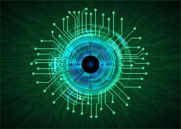 Vector eye cyber circuit future technology concept background