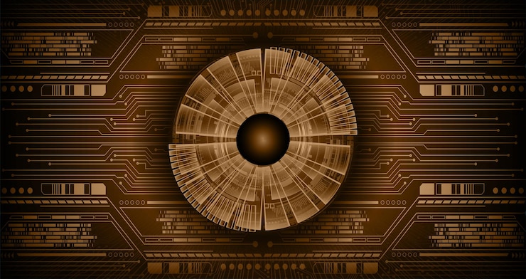 Vector eye cyber circuit future technology concept background