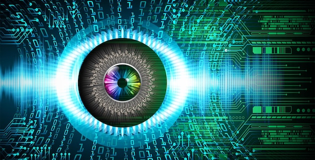 eye cyber circuit future technology concept background