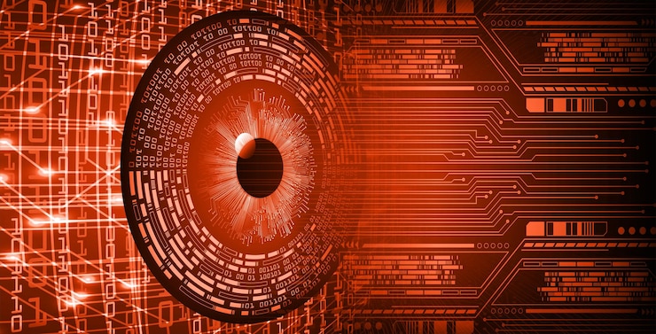 Vector eye cyber circuit future technology concept background