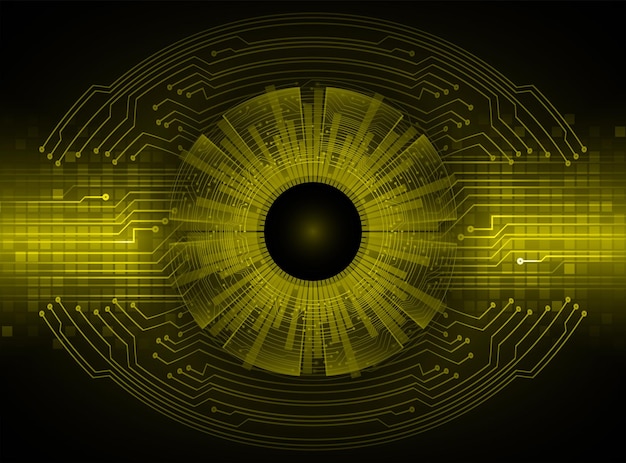 eye cyber circuit future technology concept background