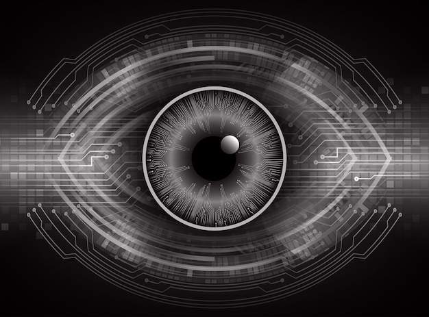 Eye cyber circuit future technology concept background