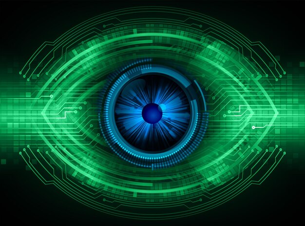 eye cyber circuit future technology concept background