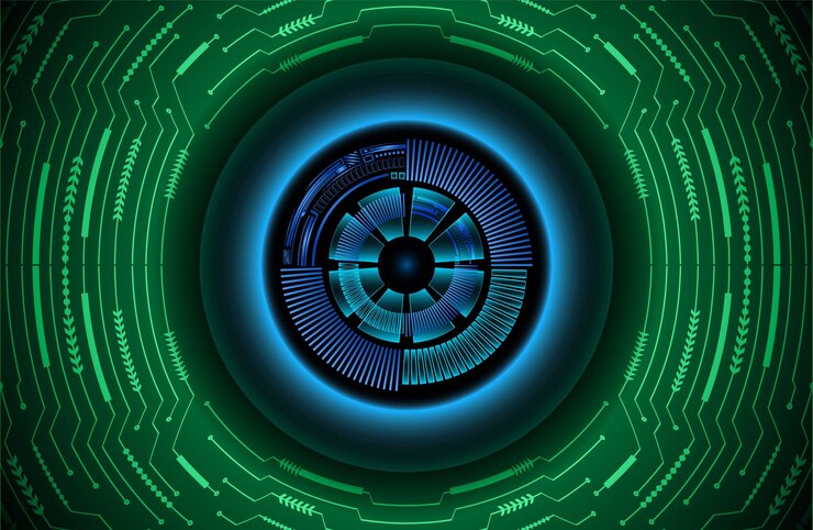 Vector eye cyber circuit future technology concept background