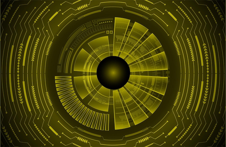 Vector eye cyber circuit future technology concept background