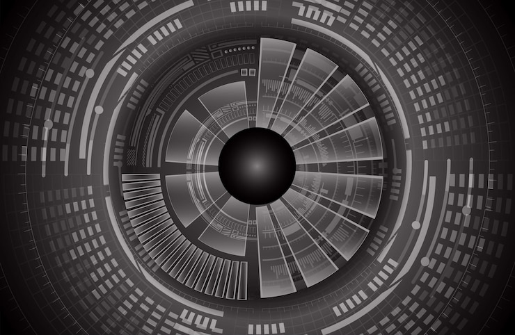 Vector eye cyber circuit future technology concept background