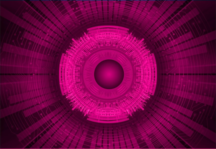 Vector eye cyber circuit future technology concept background
