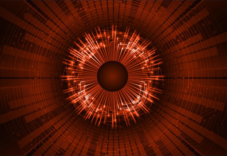 Vector eye cyber circuit future technology concept background