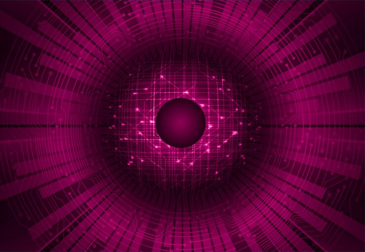 Vector eye cyber circuit future technology concept background