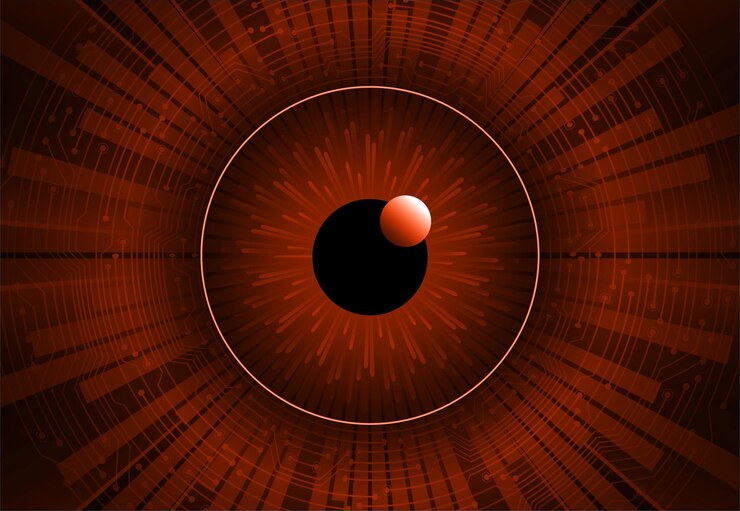 Vector eye cyber circuit future technology concept background