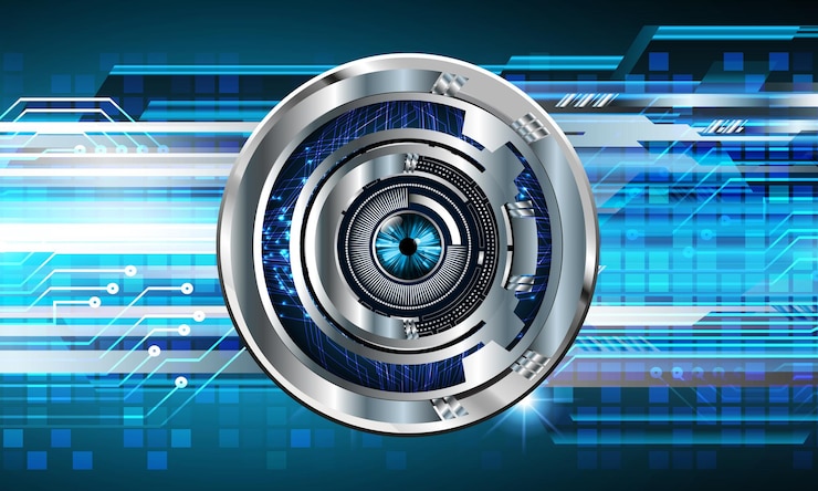 Vector eye cyber circuit future technology concept background