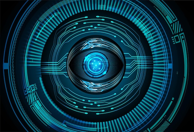 eye cyber circuit future technology concept background