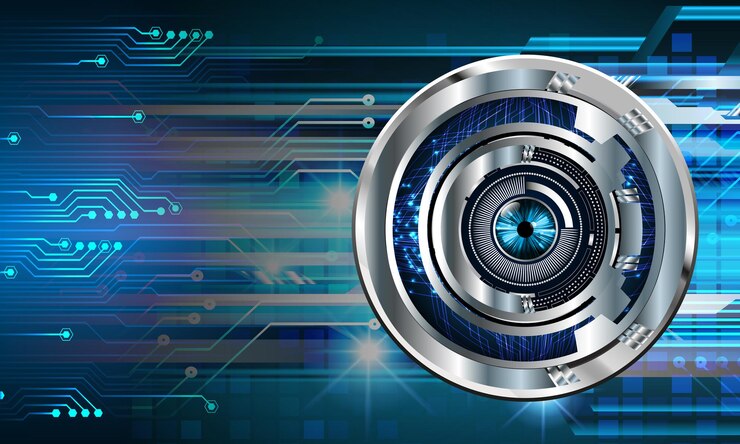 Vector eye cyber circuit future technology concept background