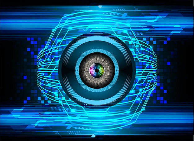 eye cyber circuit future technology concept background