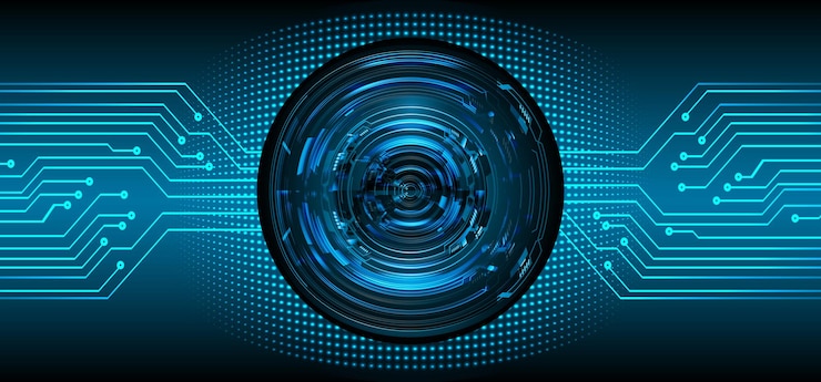 Vector eye cyber circuit future technology concept background