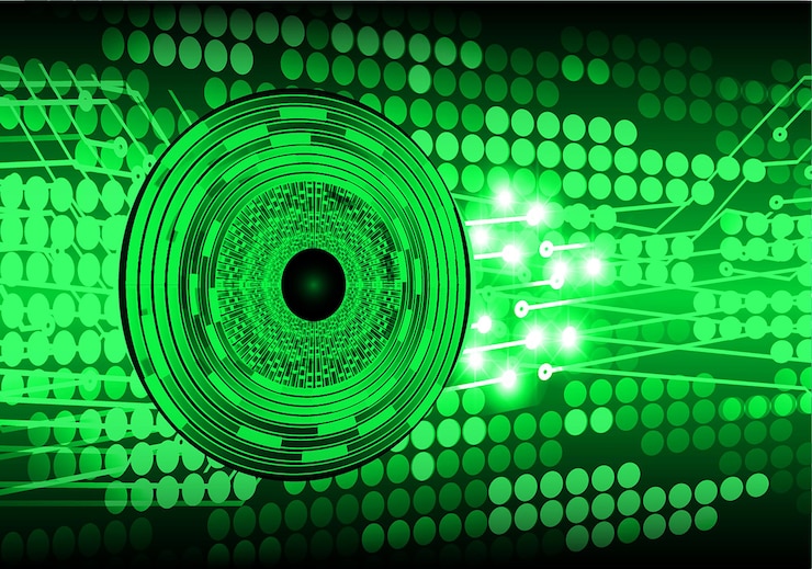 Vector eye cyber circuit future technology concept background