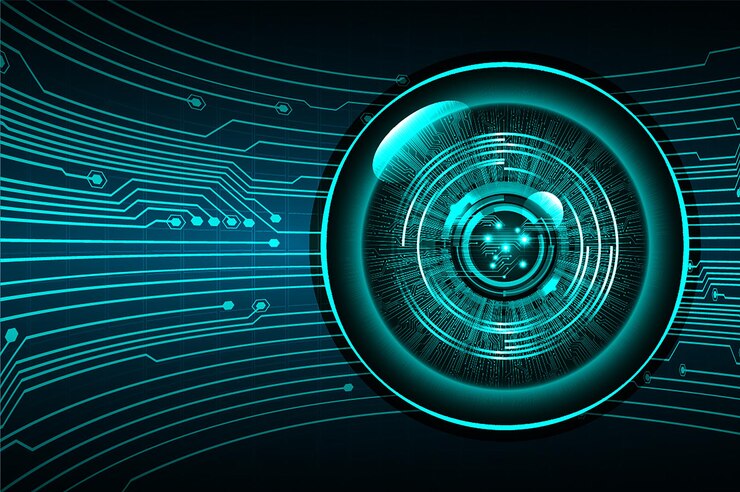 Vector eye cyber circuit future technology concept background