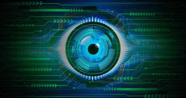 Eye cyber circuit toekomstige technologie concept achtergrond