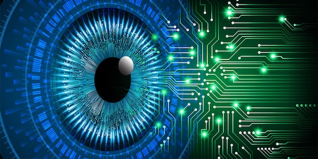 eye cyber circuit toekomstige technologie concept achtergrond