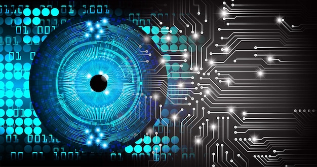 Eye cyber circuit toekomstige technologie concept achtergrond