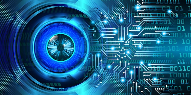 Eye cyber circuit toekomstige technologie concept achtergrond