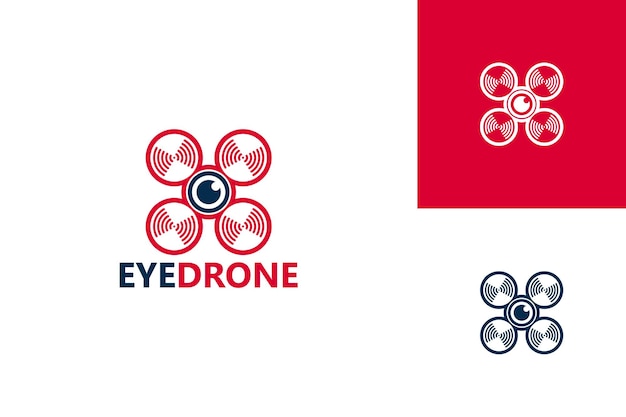 Eye Drone Logo Template Design Vector, Emblem, Design Concept, Creative Symbol, Icon