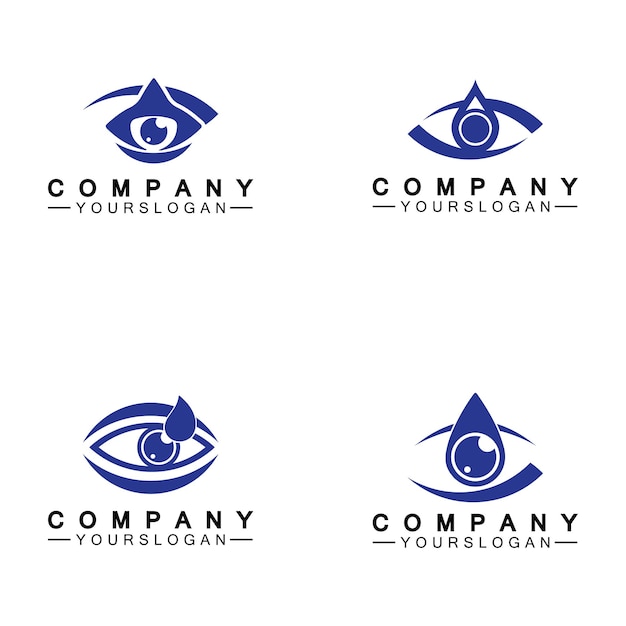 目薬のロゴ アイコンのデザイン テンプレート