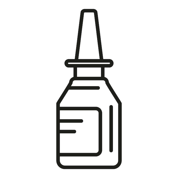 Вектор контура иконки бутылки с пипеткой. Клинический тест Здоровый глаз.