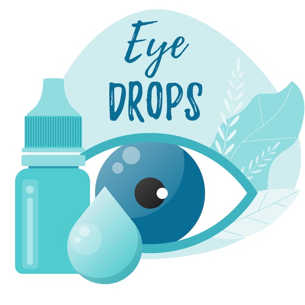 Eye drops bottle Eyedropper Eye health concept