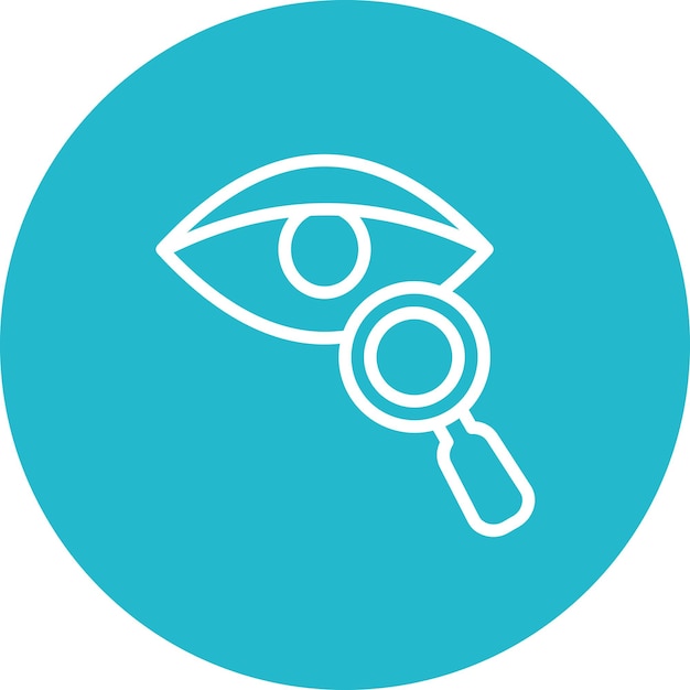 Illustrazione dell'icona vettoriale dell'esame oculare della serie di icone del controllo sanitario