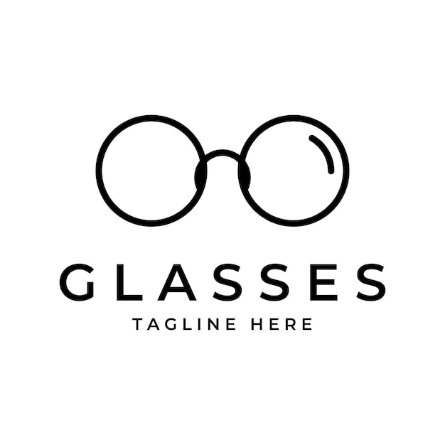 안경 로고 안경 로고 라인 아트  ⁇ 터 간단한 일러스트레이션 템플릿 아이콘 그래픽 디자인