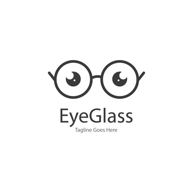 eye glasses logo design icon vector template