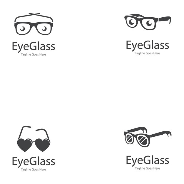 eye glasses logo design icon vector template