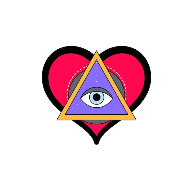 eye of god sacred symbol in a stylized triangle against the background of diverging rays vector
