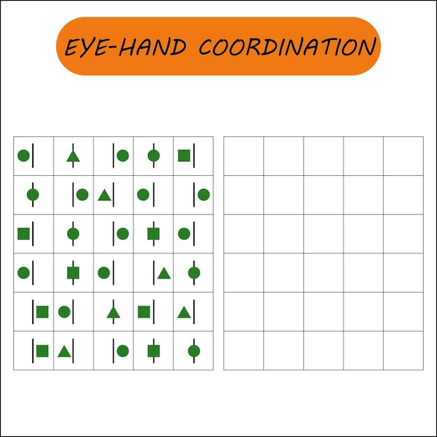 Eye-hand coordination dot graph exercise