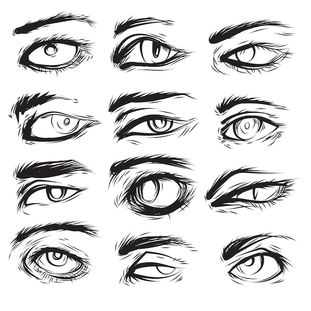 Vector eye hand drawing and sketch