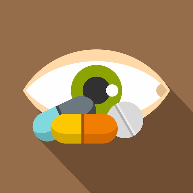 Vettore iconica dell'occhio illustrazione piatta dell'icona vettoriale dell'occhio per il web