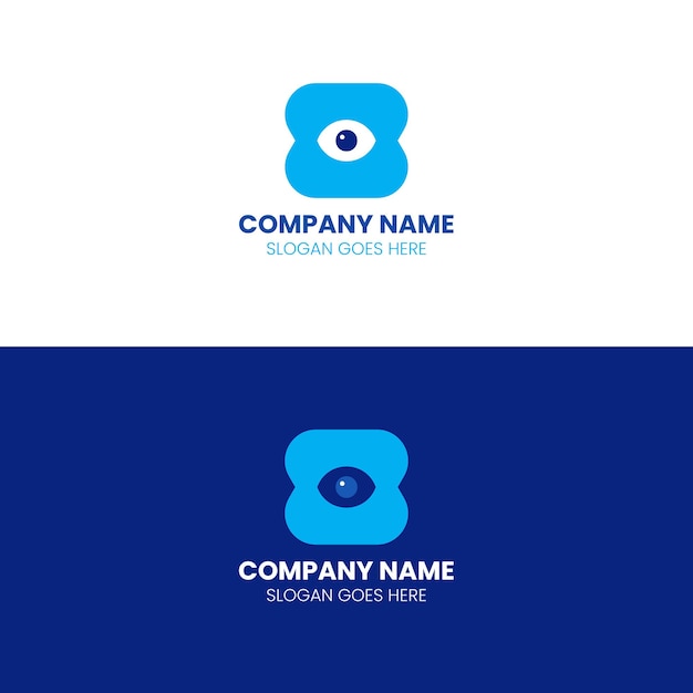 Eye icon flat logo design