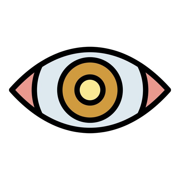 Icona occhio profilo dell'icona vettore occhio colore piatto isolato