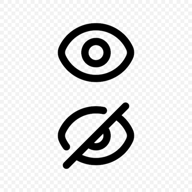 Vector eye icon set see and unsee symbol show password visibility symbols isolated vector eps 10