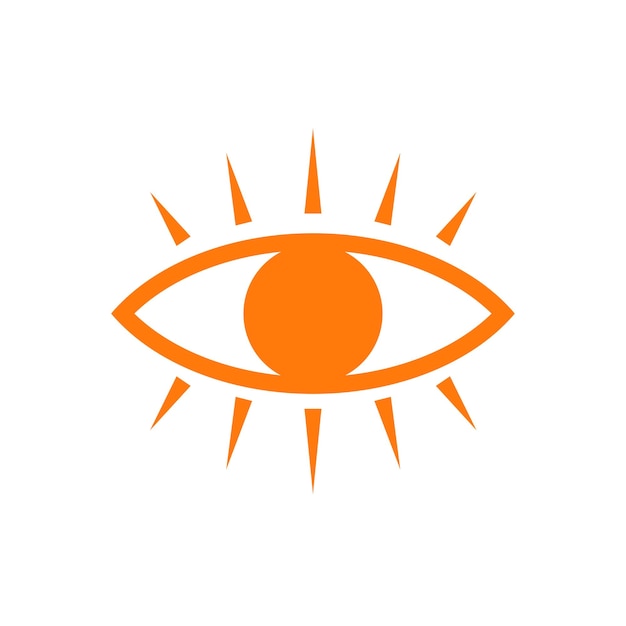 Eye icon with eyelashes in the form of a flat silhouette eye logo in mystical style for astrology and magic Isolated on a white background Vector graphics